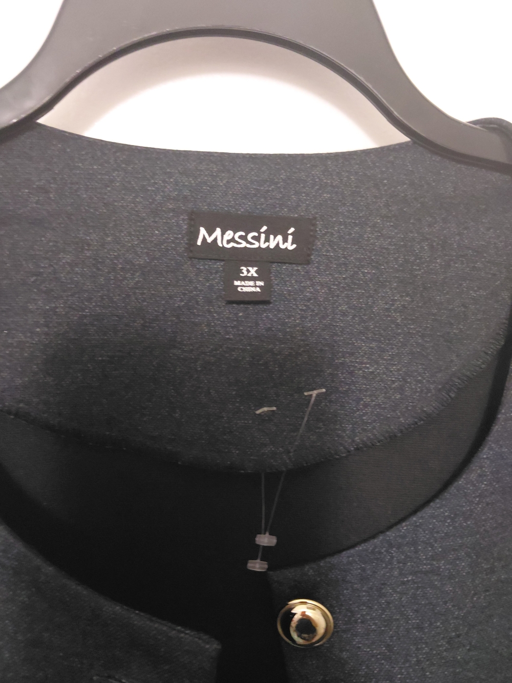 Messini Black Metallic Button-Front Shirt - 3X